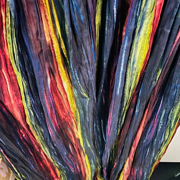 Black Multi colour gown , off shoulder with belt ! - Picture 10 of 13